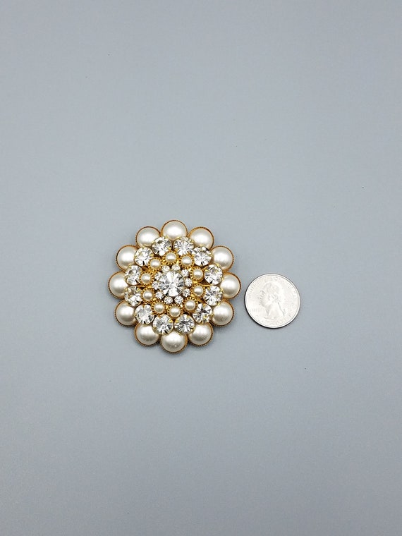 Vintage Unsigned Judy Lee Faux Pearl And Crystal … - image 5