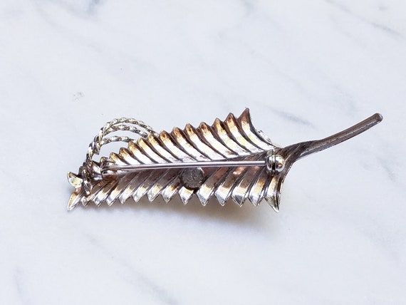 Vintage Curtis Sterling Silver Feather Brooch Wit… - image 8