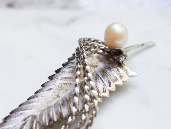 Vintage Curtis Sterling Silver Feather Brooch Wit… - image 7