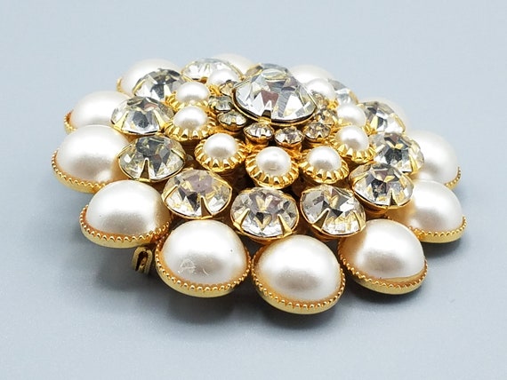 Vintage Unsigned Judy Lee Faux Pearl And Crystal … - image 8