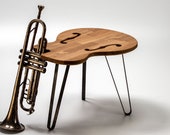 Personalized Guitar Table Hollow B - Mancave - Hairpin Legs - Metal Legs - Guitar Art - Coffee Table - Gift - Guitarist - Gretsch - Les Paul