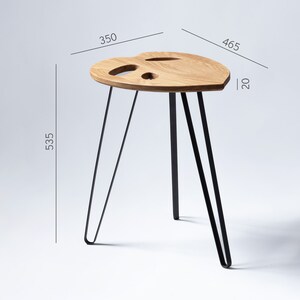 Design Plant Table Monstera Adansonii Plant Stand Leaf table Leaf shaped table End table Solid oak Side Table image 7