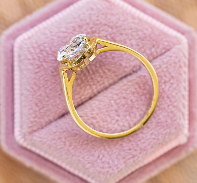 3 Carat Diamond Engagement Ring Oval Diamond Shape 14K Etsy