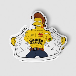 Raider Nation Decal | Simpsons Sticker | Gift for him | Raiders for Life