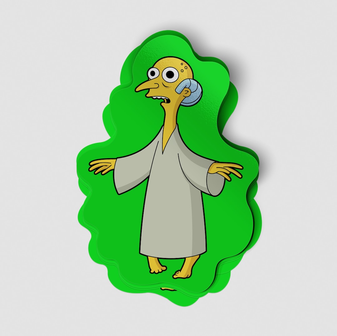Mr. Burns Alien Sticker, I Bring You Love, 3.25 Inches for Tumblr, Flasks, Cellphones, Vinyl