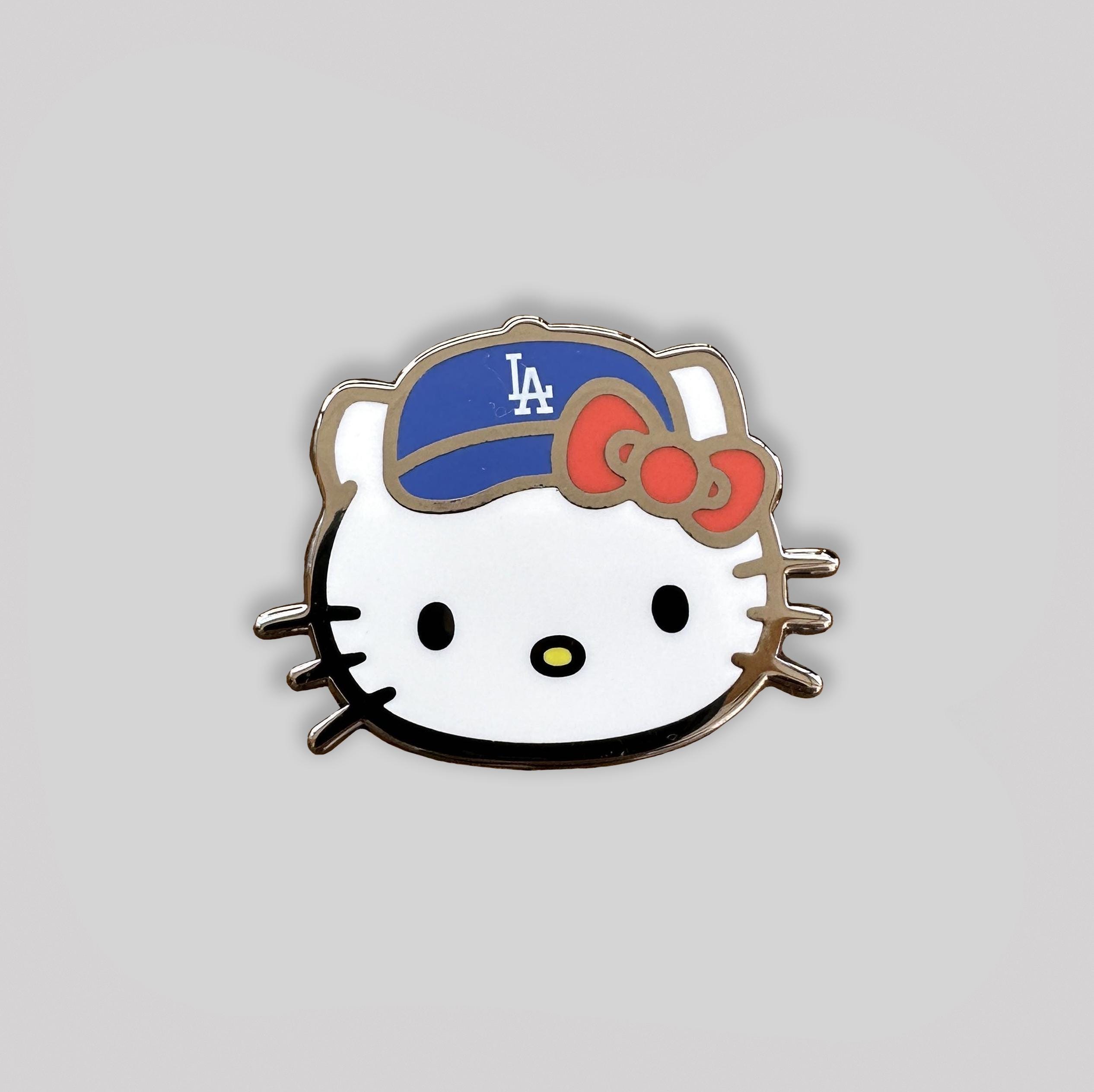 Cute Cartoon Cat Enamel Pin – Blue Baseball Cap Kitty Style Pin ...