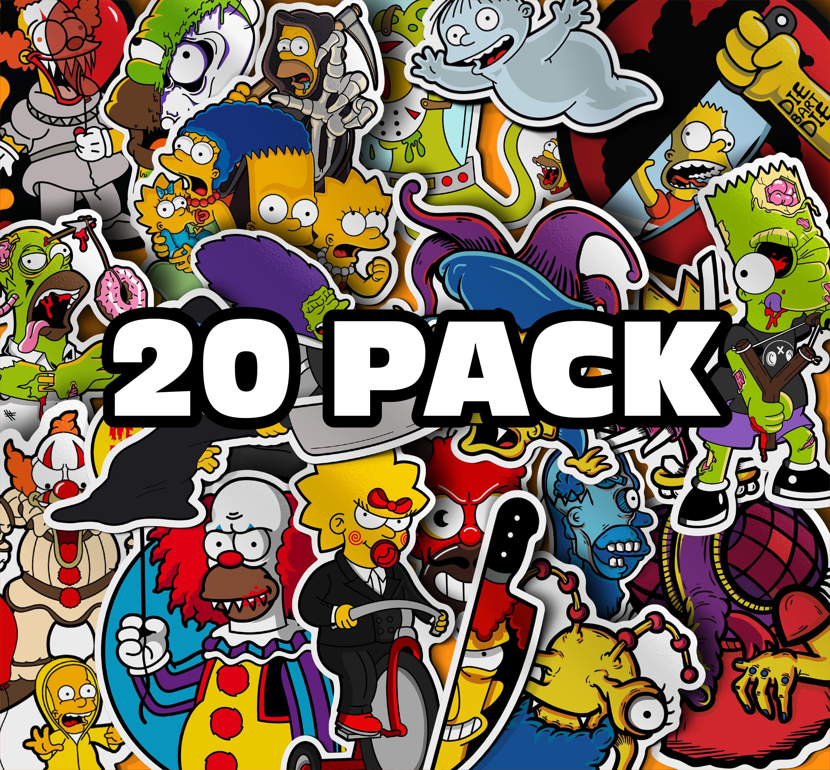 20 枚パックの不気味なシンプソンズ ステッカー | ハロウィーン漫画