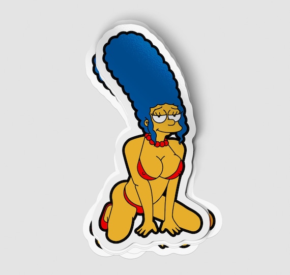 Marge Simpson in a Bikini Sticker | Custom 4-Inch Die-Cut Vinyl Sticker | Fun Cartoon Sticker | Perfect for Laptops, Water Bottles, and More