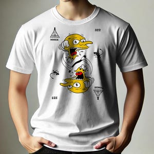 Camiseta inspirada en Mr. Burns Illuminati / Camiseta gráfica personalizada / Camisa parodia de Los Simpson / Perfecta para fanáticos y entusiastas de la cultura pop