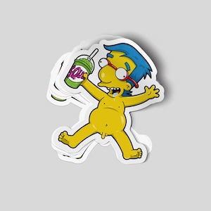 Milhouse Sticker, Wasted Sticker, The Simpsons Stickers, Laptop Stickers, Water Bottle Stickers, Hard Hat Stickers, Hydro Flask Stickers