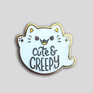 Cute Spooky Ghost Cat Hard Enamel Pin Gothic Creepy Cartoon Animals Kitty Brooch Backpack Pins Decor Halloween Gift