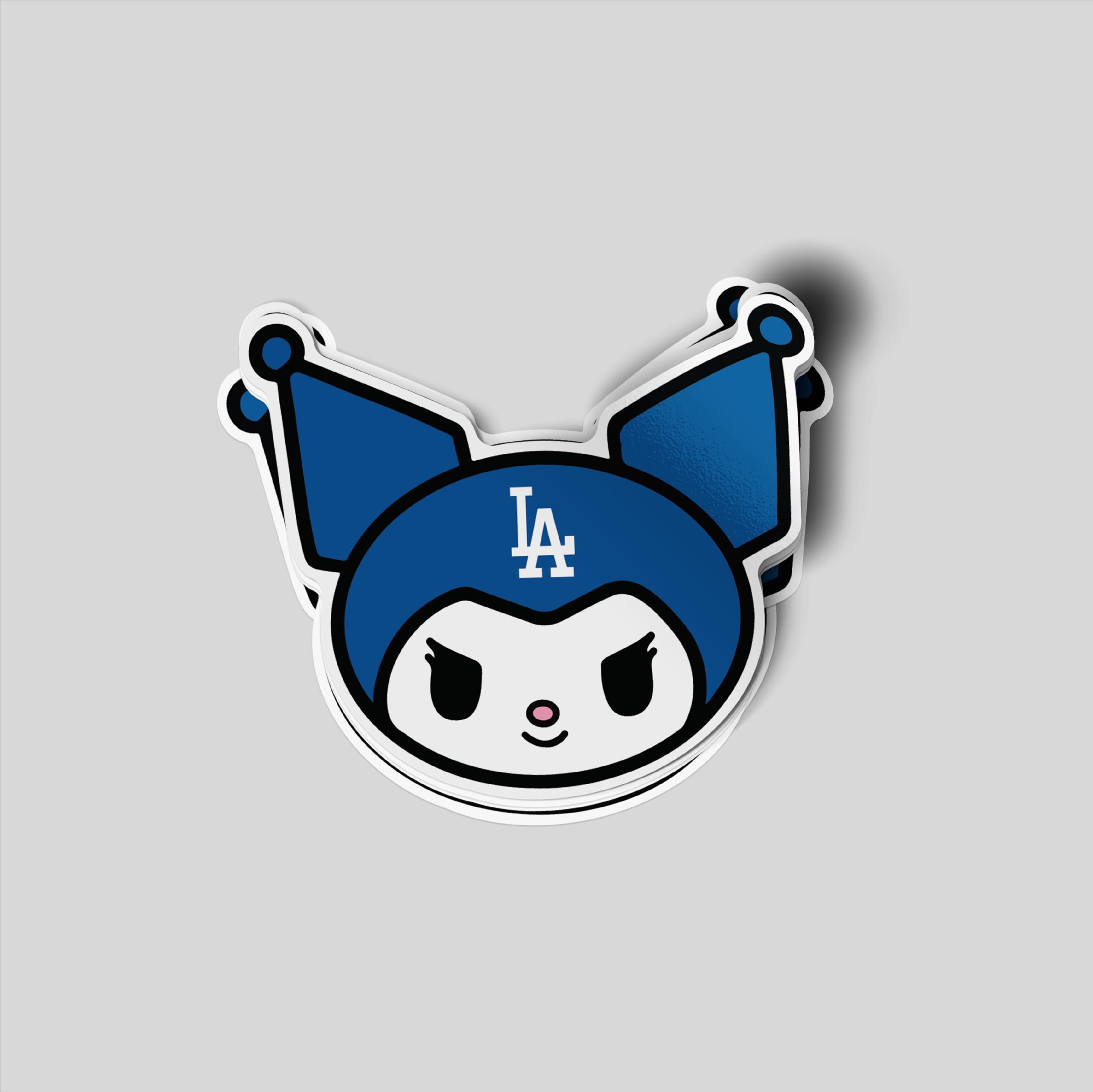 Cute Kuromi Sticker in Los Angeles Dodgers in Blue -  3 Inch Durable, Weatherproof, UV Resistant Vinyl Decal for Laptops, Water Bottle