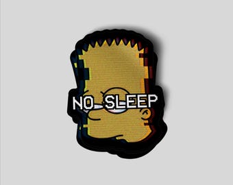Retro 80's Bart Simpson No Sleep Sticker - 3" Durable, Weatherproof, UV Resistant Vinyl Decal for Laptops, Water Bottles, Cars, and More!