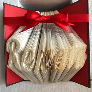 Custom Name Folded Book Art, Gift, Anniversary Gift, Gift for Her, Gift for Him