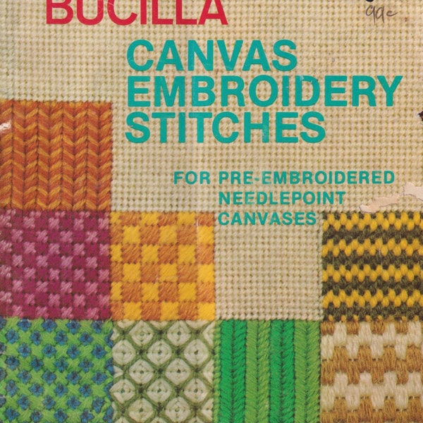 Livret numérique de broderie CANVAS STITCH - Guide de point Bucilla, 30 points de toile, des photos et des diagrammes. Téléchargement instantané