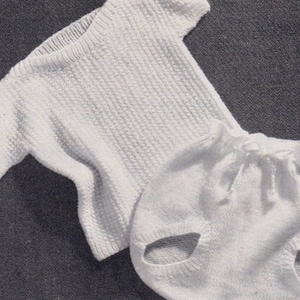 Baby VEST, Singlet and PILCH Knitting Pattern. Fingering Weight Baby Yarn. To Fit Up to 6 Months. PDF Instant Download