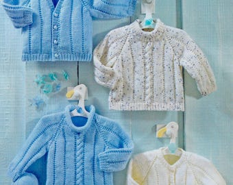 Cable Knit Cardigan & Jumper Pattern: Baby to 6 Years (PDF Download)