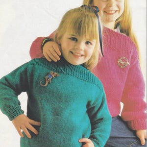 Kid's Jumper Knitting Pattern: Easy Knit, Double Knit (PDF Download)