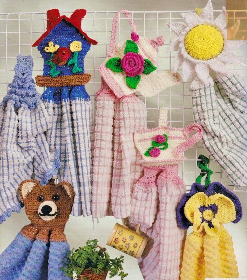 Towel Toppers Crochet Patterns: 12 Vintage Designs (digital Download ...