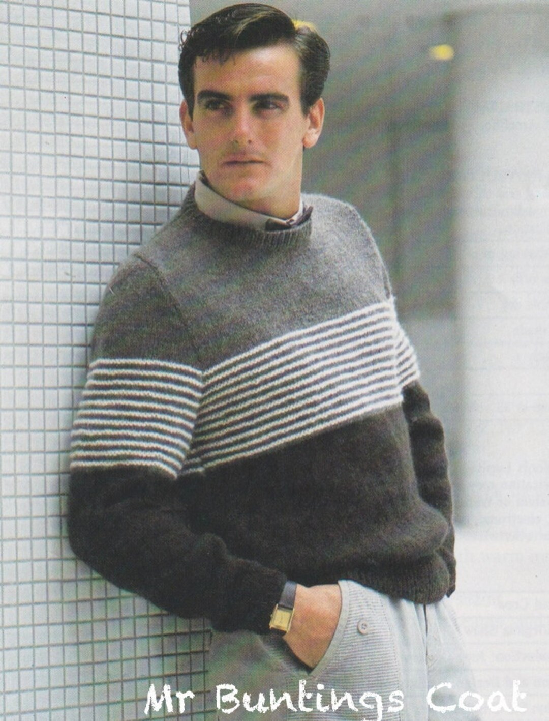 Mens Crew Neck Jumper Knitting Pattern Using Pure WOOL ARAN/ Etsy