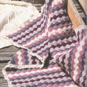 KNEE RUG, Throw or Baby Blanket CROCHET Pattern. Finished Size 150 cm x 104 cm (59&quot; x 41&quot;). Digital Download