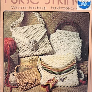 Entire ebook. Vintage Macrame Purse Patterns Ebook: 13 Bag Designs (PDF Download