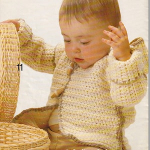 Chunky Baby Jacket Crochet Pattern: Toggle Buttons, 5 Sizes (PDF Download)
