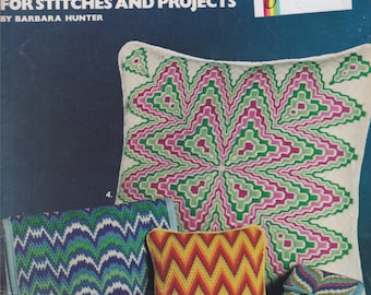 Teach Yourself BARGELLO - Step by Step Instructions with Charts and Diagrams. 4 Projects and 7 Easy Stitches. Instant download