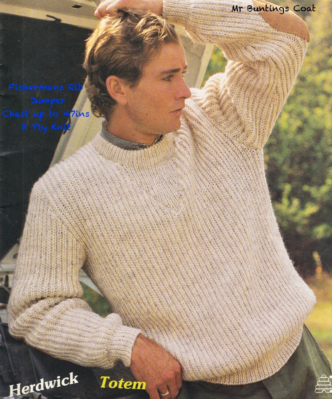 Fisherman's Rib Jumper Knitting Pattern Classic Rib Panel Etsy