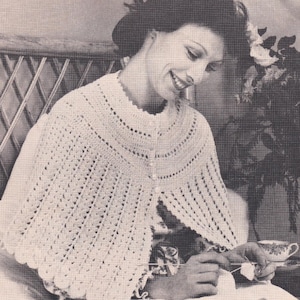 Patroon gehaakt bedcape: vintage jasje (pdf-download, buste 32-39")