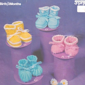 Baby Booties Knitting Pattern: 4 Vintage Styles (PDF Download)