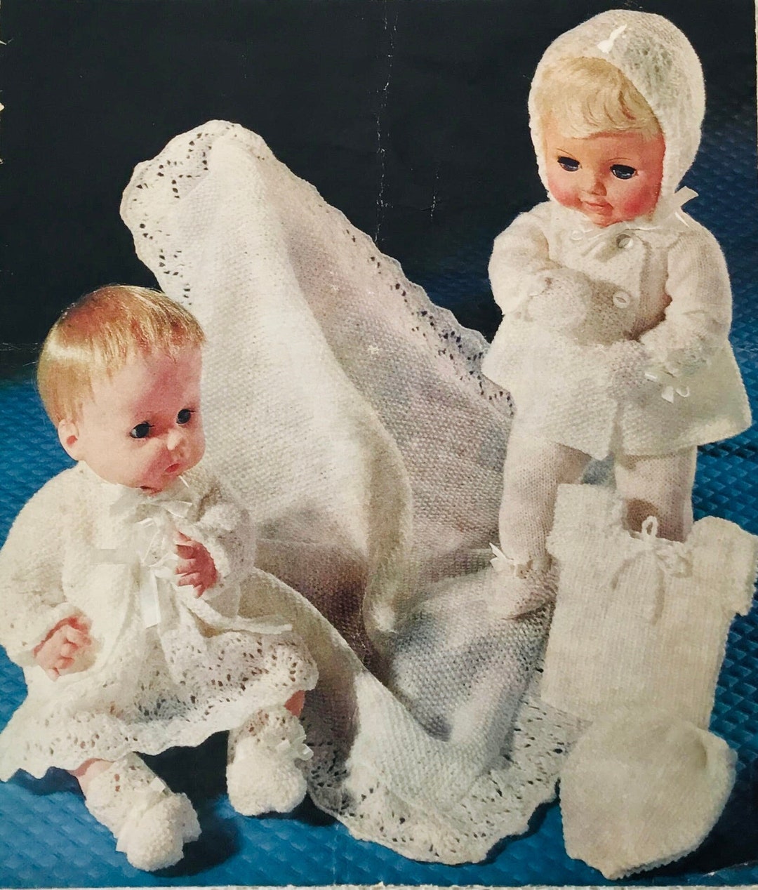 DOLLS Layette Knitting Pattern Doll Wardrobe Dress Pram Set Etsy UK