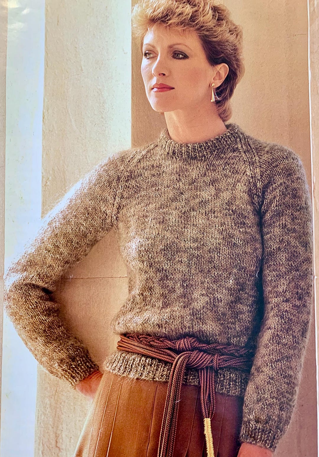 Chunky Raglan Jumper Knitting Pattern: V-neck & Round Neck (PDF ...