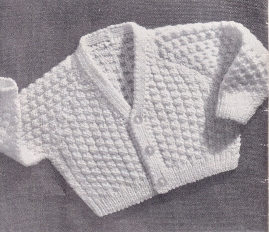 Baby's RAGLAN Sleeve Cardigan Knitting Pattern Long Etsy