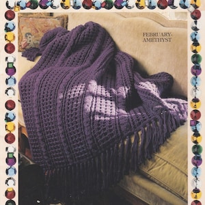 Entire ebook. Birthstone Afghan Crochet Patterns: 12 Blanket Designs (Digital Download)