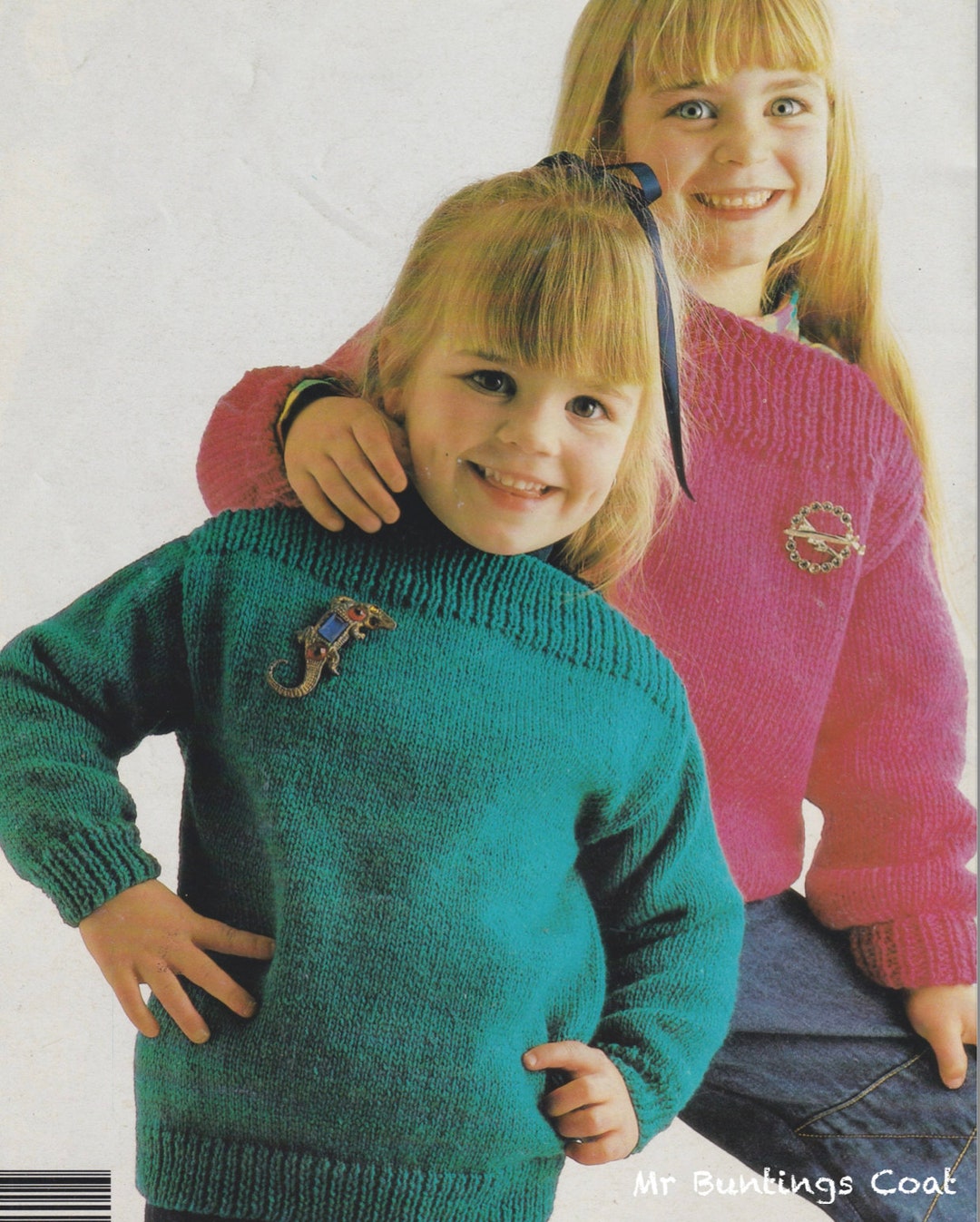 Easy Boat Neck Jumper Knitting Pattern Double Knit 8 Ply Sizes 2 4 6