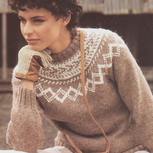 Modèle de tricot de pullover Fair Isle : design nordique, fil DK (téléchargement PDF)
