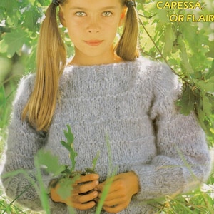 Childs Over-Style/ Jumper Knitting Pattern. Quick Knit, Boat Neck. Double Knit/ Ply Used Double, Sizes 2-4-6-8. Instant Download