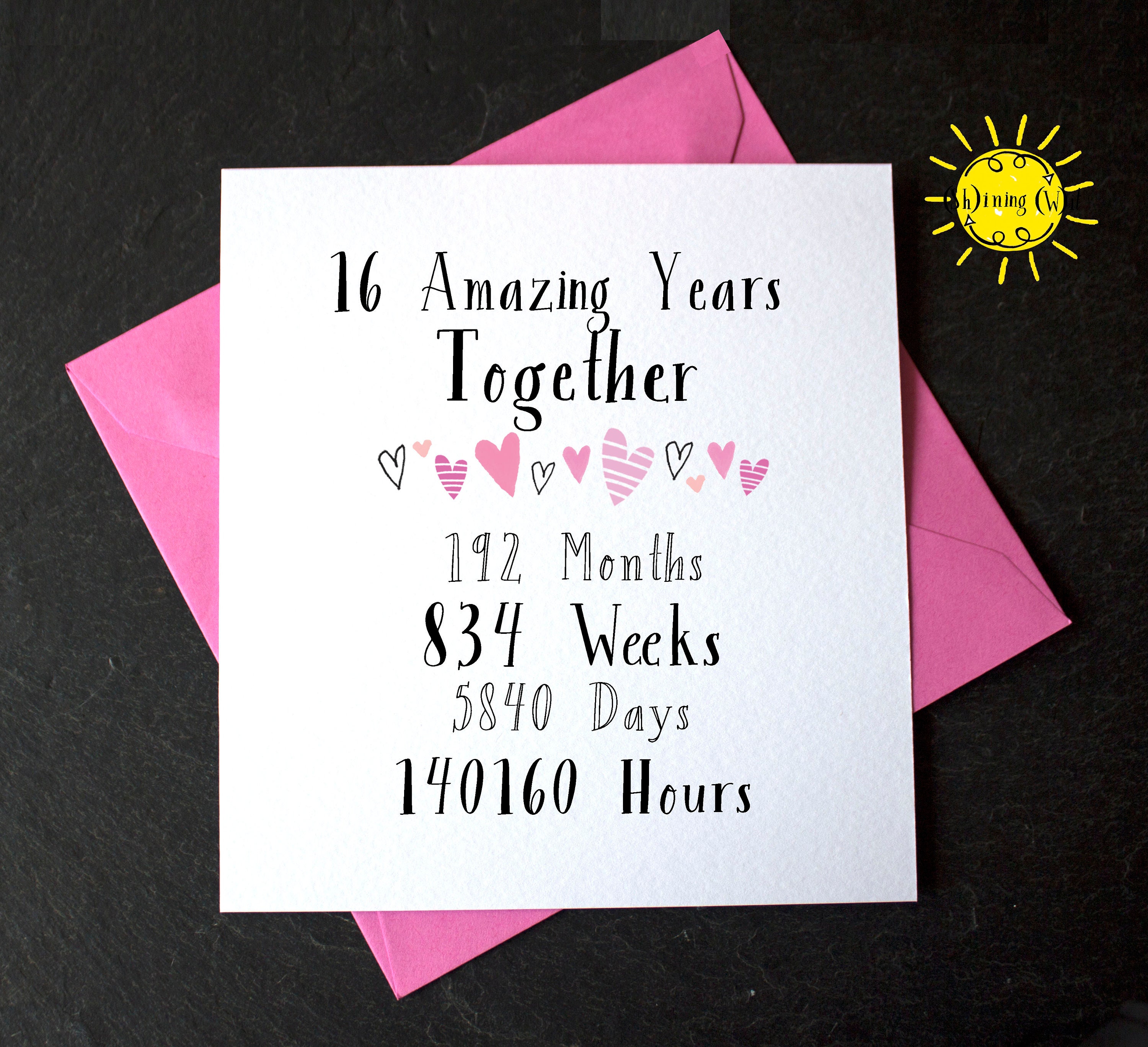 16th Year Wedding Anniversary 16 Amazing Years Together 16th - Etsy