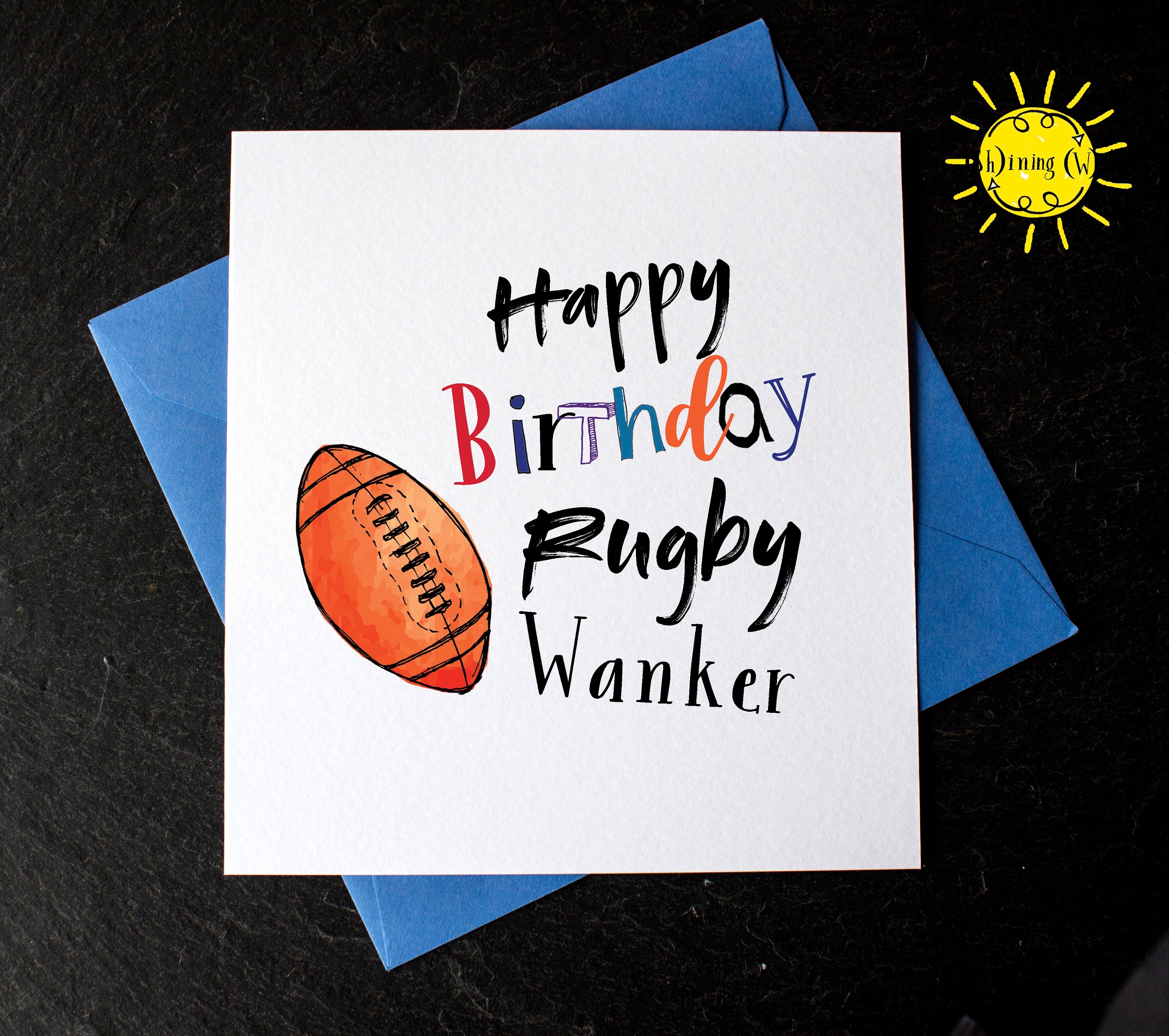 Happy Birthday Rugby Wanker Funny Card Rude Card Witty Etsy
