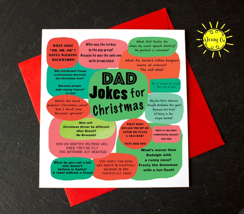 Dad jokes christmas cardFunny christmas card for dad Etsy