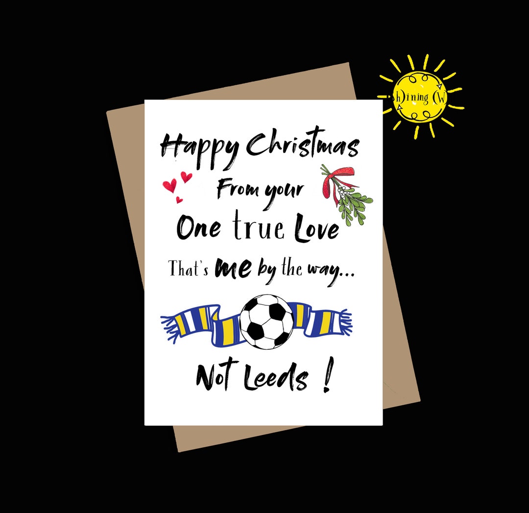 Leeds United Christmas Card Football Leeds United Card Etsy UK