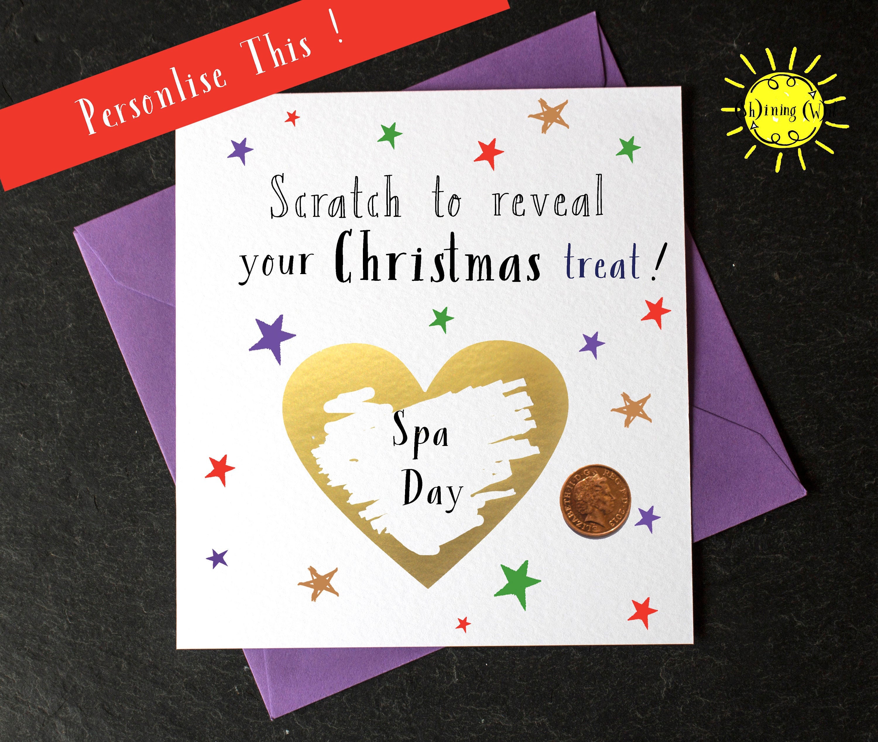 Christmas Personlise Scratch greetings card Scratch card Etsy