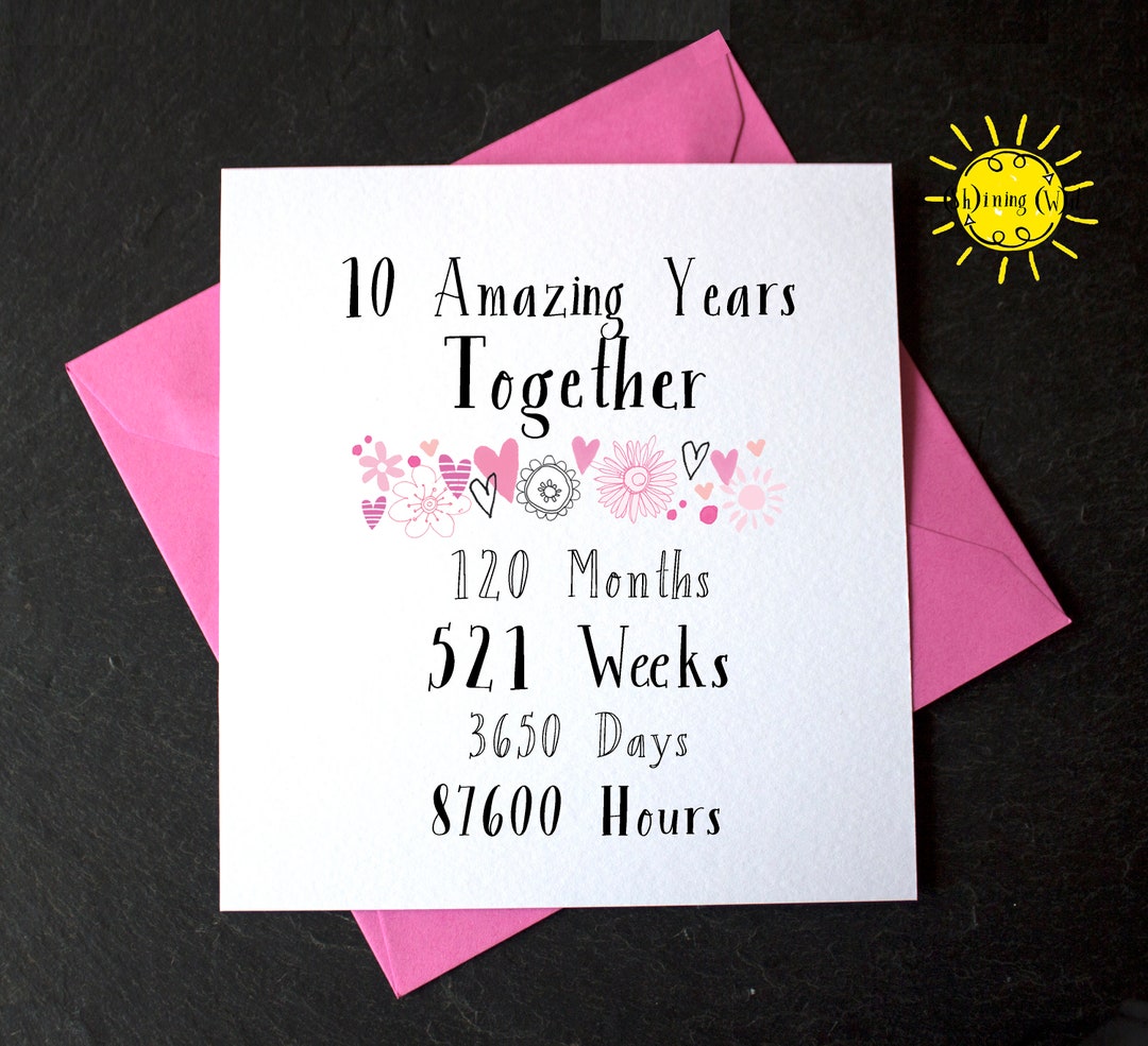10th Year Wedding Anniversary Ten Amazing Years Together 10 Etsy