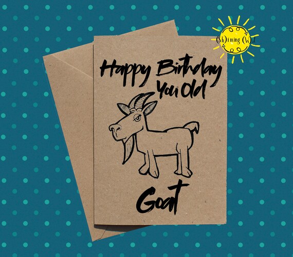 Joyeux Anniversaire Vous Vieille Chevre Vieille Carte Etsy Canada