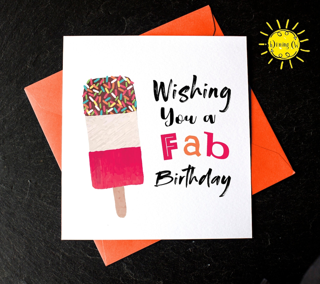 Fab Birthday Wishing You a Fab Birthday Fab Lolly Have a - Etsy