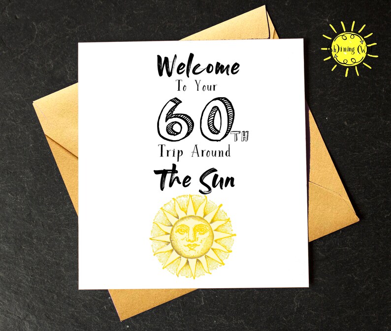 60. Geburtstagskarte Willkommen zu Ihrer 60. Reise rund um Etsy