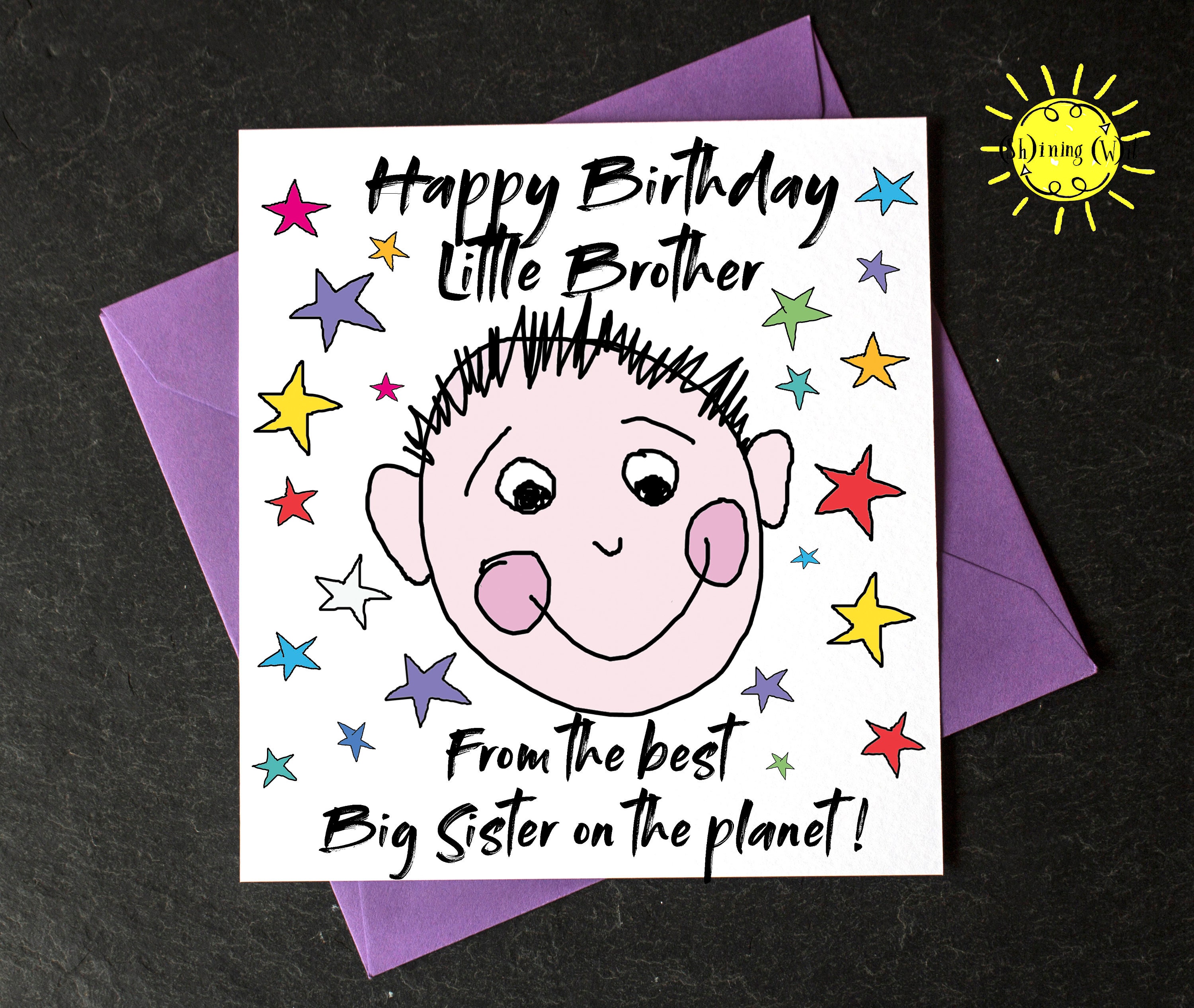 Brother Birthday Card - Laser Engraved Stainless Steel Wallet Card Gift