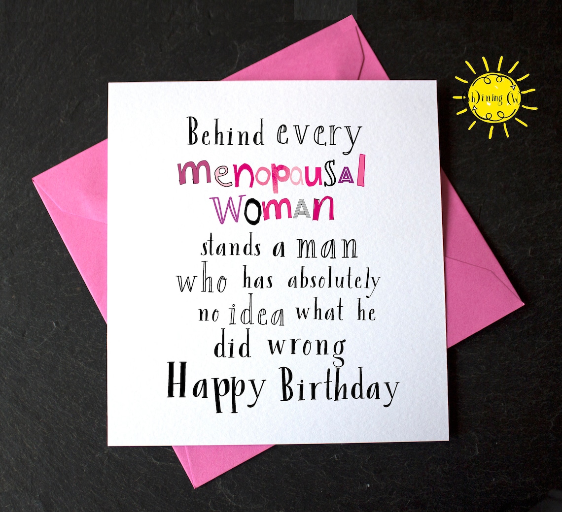 Birthday card Menopausal women card funny card rude card | Etsy