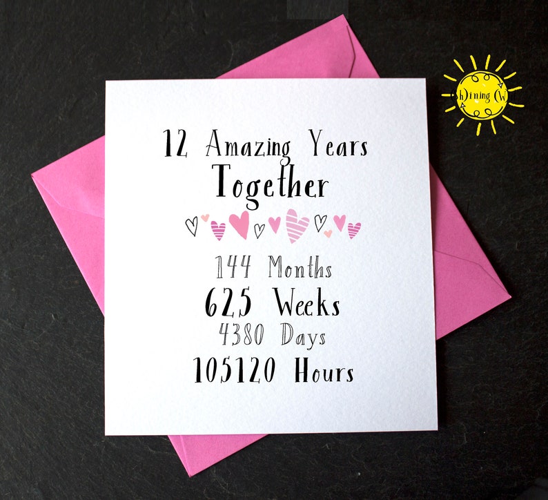 12th Year Wedding Anniversary Twelve Amazing Year Together Etsy